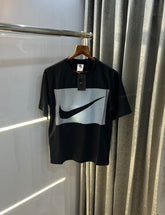 Nike Black Reflective Print Imported Oversized T-Shirt
